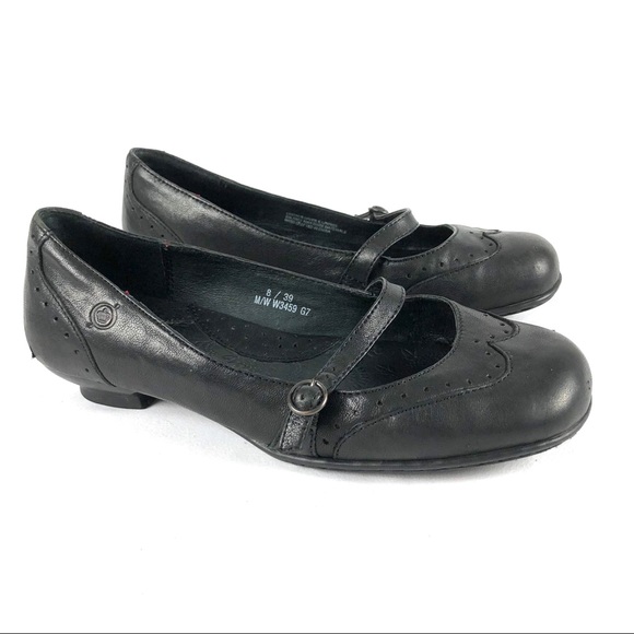 Born Shoes - Born Women’s Mary Jane Black Leather Flats